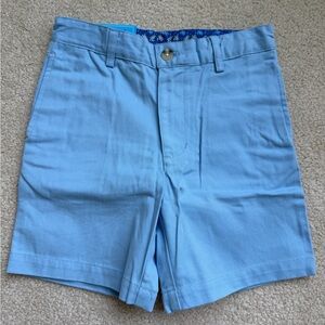 Kids Light Blue Cotton Blend Shorts with Button Waist